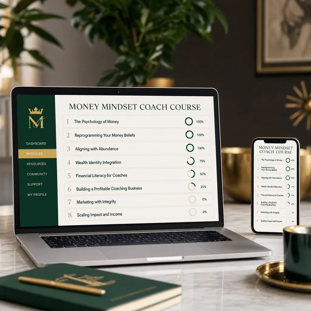 The complete course: 8 modules and 42 lessons in the Abunda platform